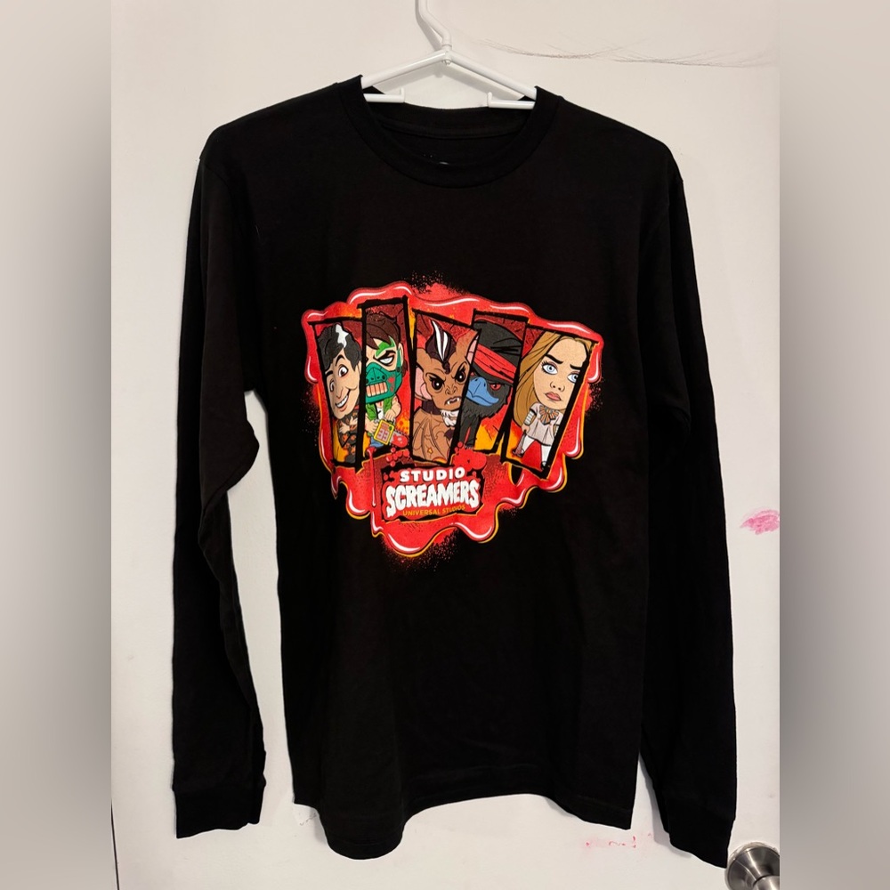 Halloween horror nights studio screamers long sleeve size small shirt universal